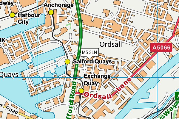 M5 3LN map - OS VectorMap District (Ordnance Survey)