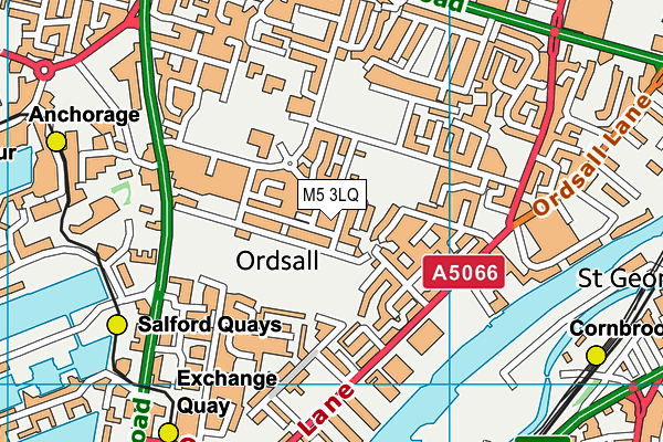 M5 3LQ map - OS VectorMap District (Ordnance Survey)