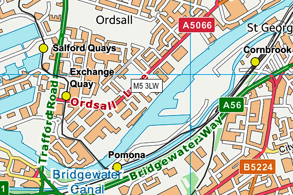 M5 3LW map - OS VectorMap District (Ordnance Survey)