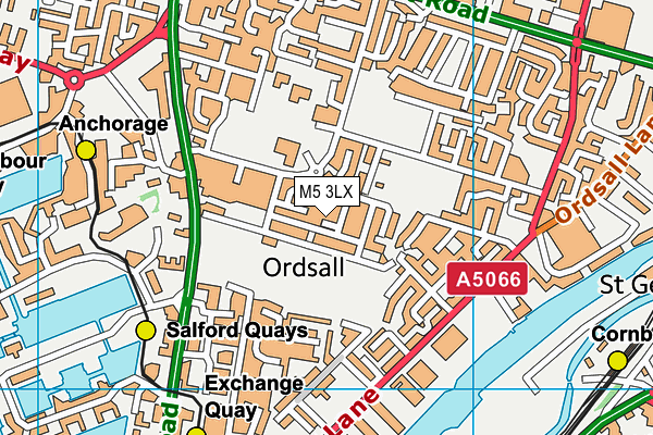 M5 3LX map - OS VectorMap District (Ordnance Survey)