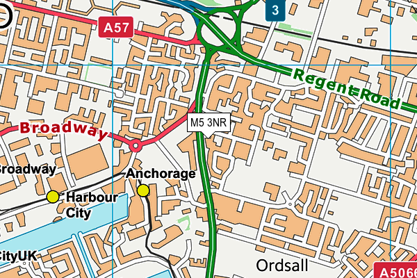 M5 3NR map - OS VectorMap District (Ordnance Survey)