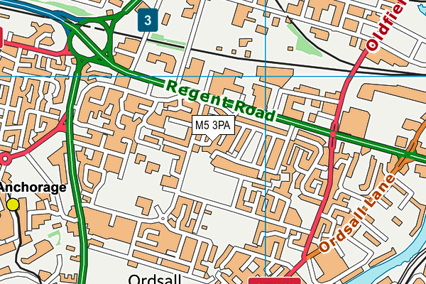 M5 3PA map - OS VectorMap District (Ordnance Survey)