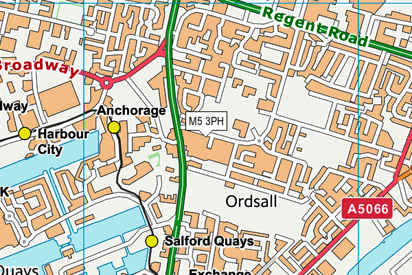 M5 3PH map - OS VectorMap District (Ordnance Survey)