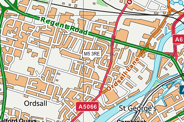 M5 3RE map - OS VectorMap District (Ordnance Survey)