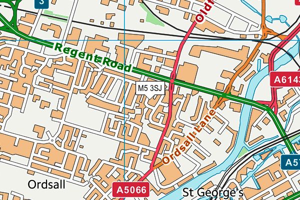 M5 3SJ map - OS VectorMap District (Ordnance Survey)