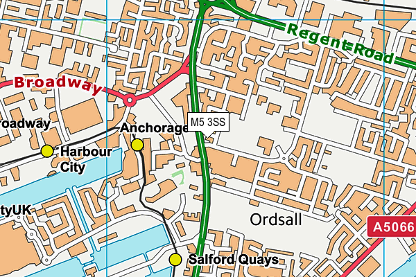 M5 3SS map - OS VectorMap District (Ordnance Survey)