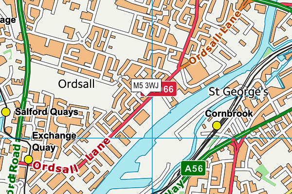 M5 3WJ map - OS VectorMap District (Ordnance Survey)