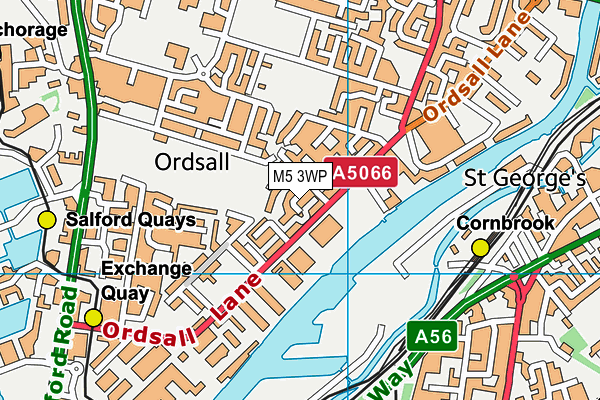 M5 3WP map - OS VectorMap District (Ordnance Survey)