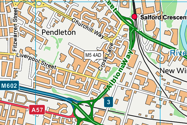 M5 4AD map - OS VectorMap District (Ordnance Survey)