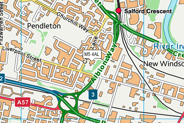 St Paul's CofE Primary School map (M5 4AL) - OS VectorMap District (Ordnance Survey)