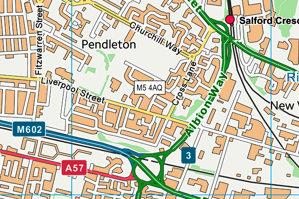 M5 4AQ map - OS VectorMap District (Ordnance Survey)