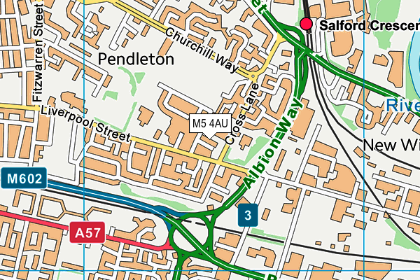 M5 4AU map - OS VectorMap District (Ordnance Survey)