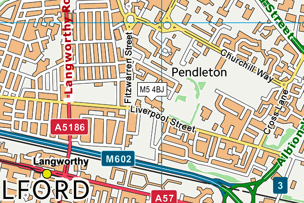 Lark Hill Community Primary School map (M5 4BJ) - OS VectorMap District (Ordnance Survey)