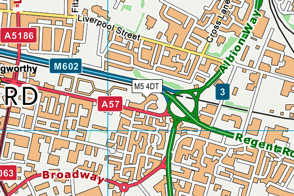 M5 4DT map - OS VectorMap District (Ordnance Survey)