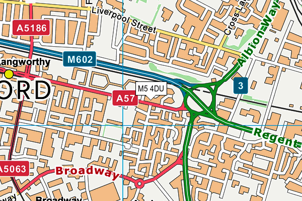 M5 4DU map - OS VectorMap District (Ordnance Survey)