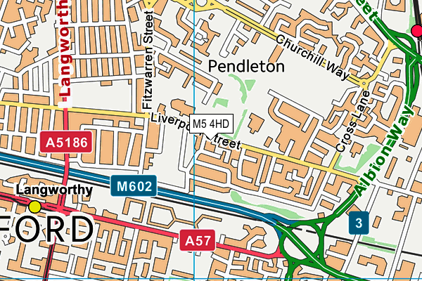 M5 4HD map - OS VectorMap District (Ordnance Survey)