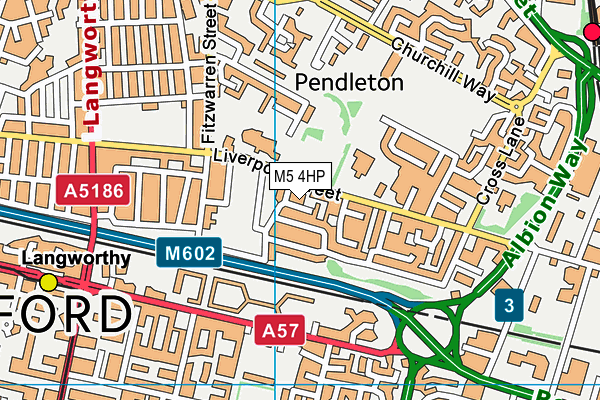 M5 4HP map - OS VectorMap District (Ordnance Survey)