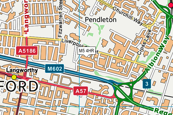 M5 4HR map - OS VectorMap District (Ordnance Survey)