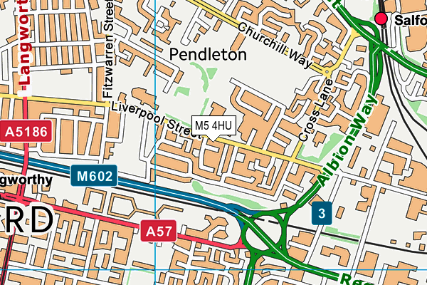 Clarendon Leisure Centre map (M5 4HU) - OS VectorMap District (Ordnance Survey)