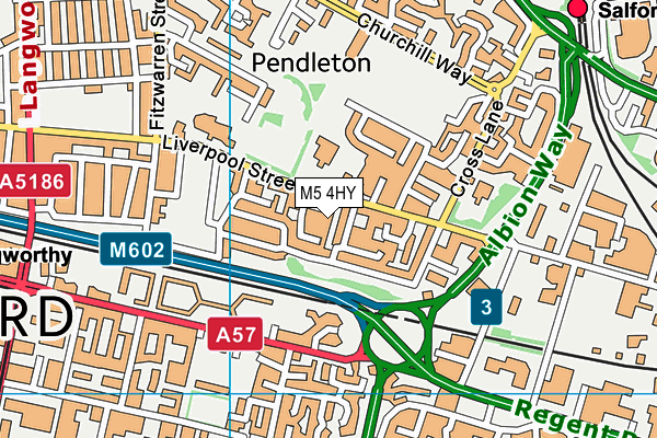 M5 4HY map - OS VectorMap District (Ordnance Survey)