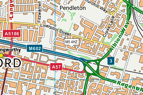 M5 4HZ map - OS VectorMap District (Ordnance Survey)