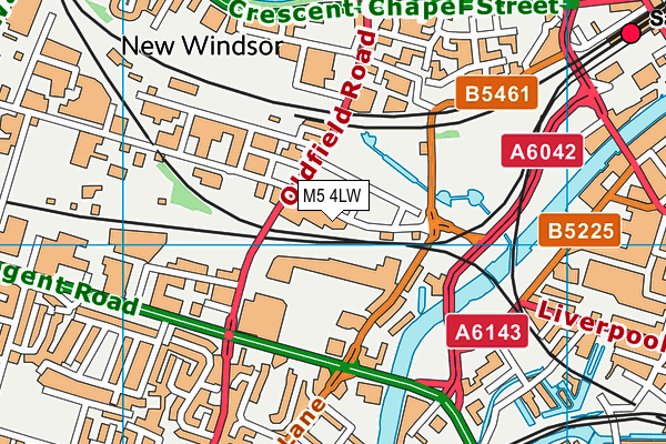 M5 4LW map - OS VectorMap District (Ordnance Survey)