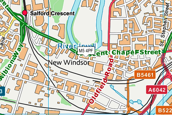 M5 4PF map - OS VectorMap District (Ordnance Survey)