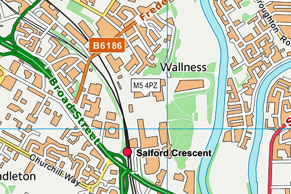 M5 4PZ map - OS VectorMap District (Ordnance Survey)