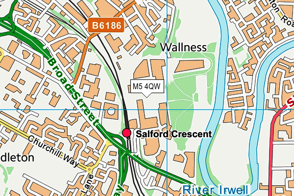 M5 4QW map - OS VectorMap District (Ordnance Survey)