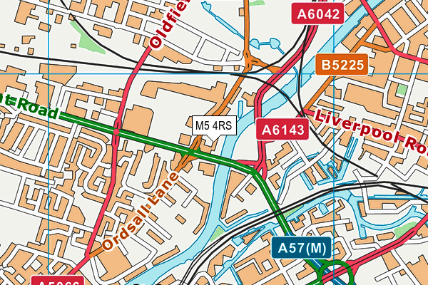 M5 4RS map - OS VectorMap District (Ordnance Survey)