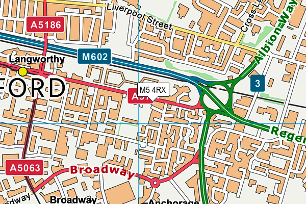 M5 4RX map - OS VectorMap District (Ordnance Survey)