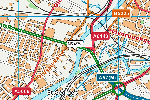 M5 4SW map - OS VectorMap District (Ordnance Survey)