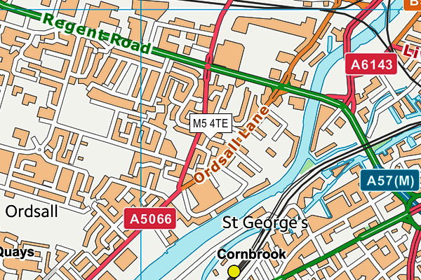 M5 4TE map - OS VectorMap District (Ordnance Survey)