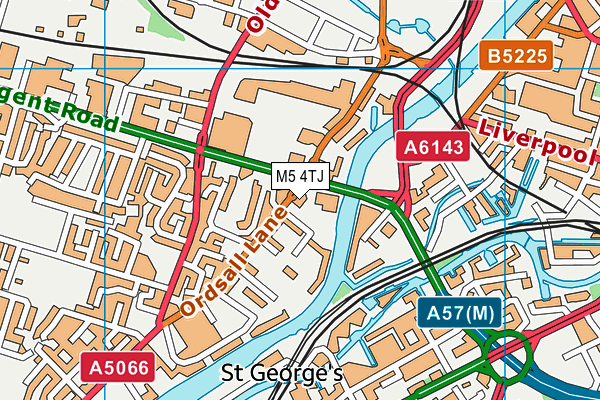 M5 4TJ map - OS VectorMap District (Ordnance Survey)