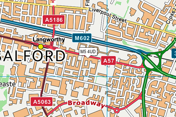 M5 4UD map - OS VectorMap District (Ordnance Survey)