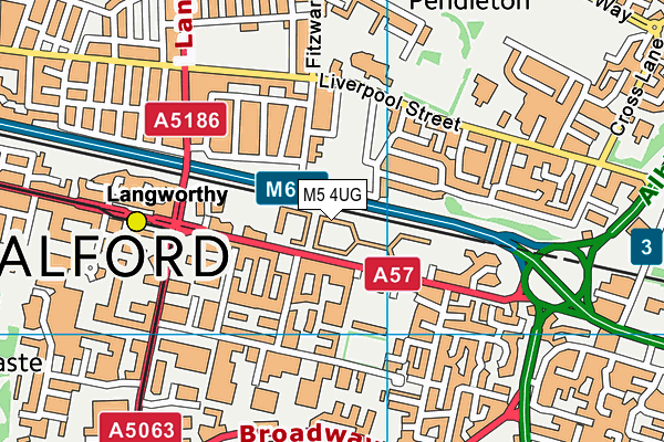 M5 4UG map - OS VectorMap District (Ordnance Survey)