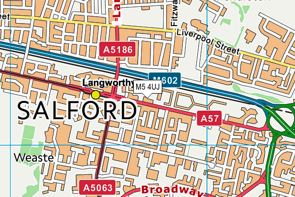 M5 4UJ map - OS VectorMap District (Ordnance Survey)