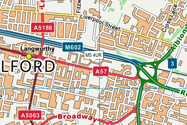 M5 4UR map - OS VectorMap District (Ordnance Survey)