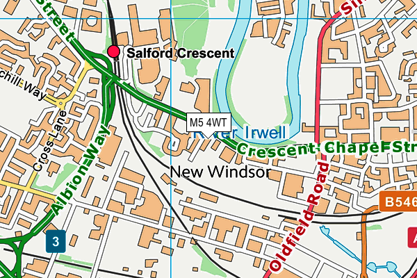 University of Salford map (M5 4WT) - OS VectorMap District (Ordnance Survey)