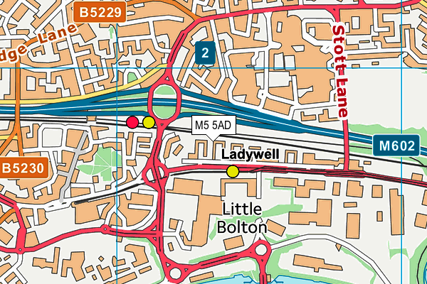 M5 5AD map - OS VectorMap District (Ordnance Survey)