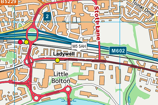 M5 5AH map - OS VectorMap District (Ordnance Survey)