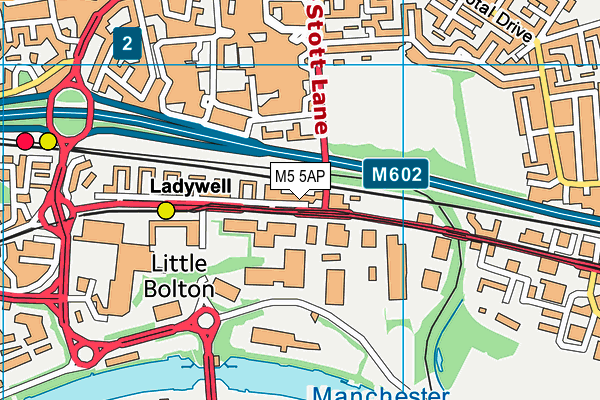 M5 5AP map - OS VectorMap District (Ordnance Survey)