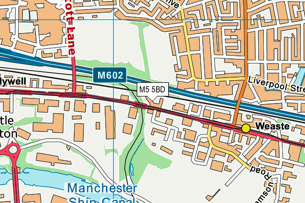 M5 5BD map - OS VectorMap District (Ordnance Survey)