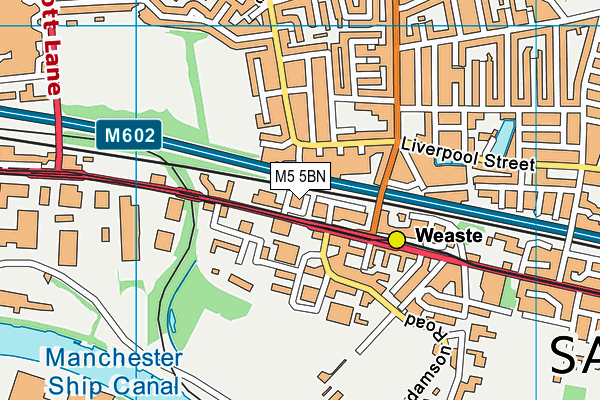 M5 5BN map - OS VectorMap District (Ordnance Survey)