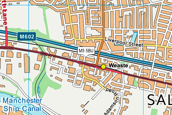 M5 5BU map - OS VectorMap District (Ordnance Survey)