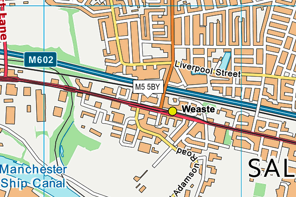 M5 5BY map - OS VectorMap District (Ordnance Survey)