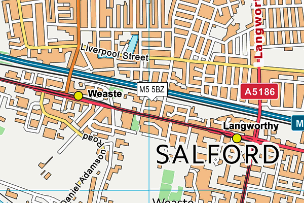 M5 5BZ map - OS VectorMap District (Ordnance Survey)