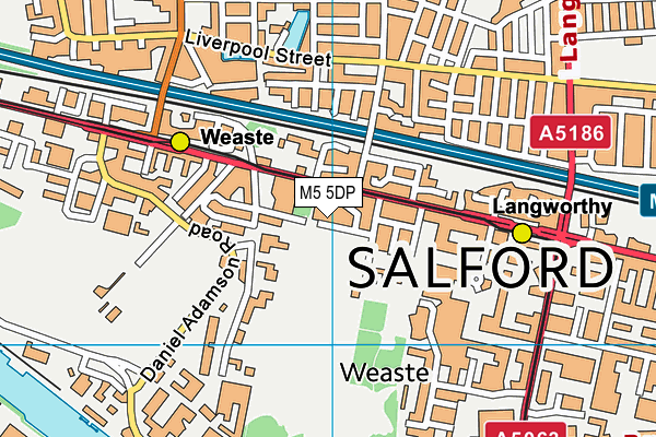 M5 5DP map - OS VectorMap District (Ordnance Survey)