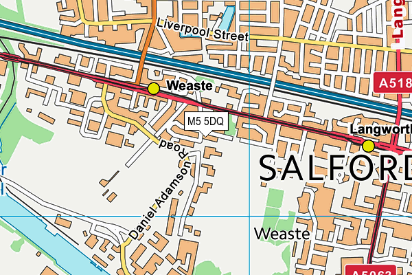 M5 5DQ map - OS VectorMap District (Ordnance Survey)