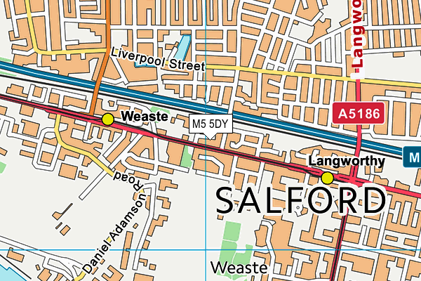 M5 5DY map - OS VectorMap District (Ordnance Survey)